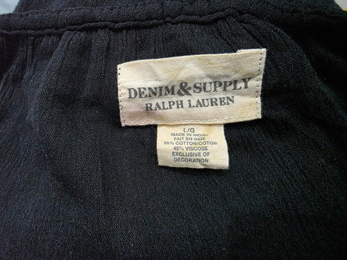 Blusa Campesina Ralph Lauren Denim An Supply Color Negro