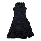 Vestido De Seda Ralph Lauren Azul Marino Con Olan Talla