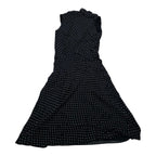 Vestido De Seda Ralph Lauren Azul Marino Con Olan Talla