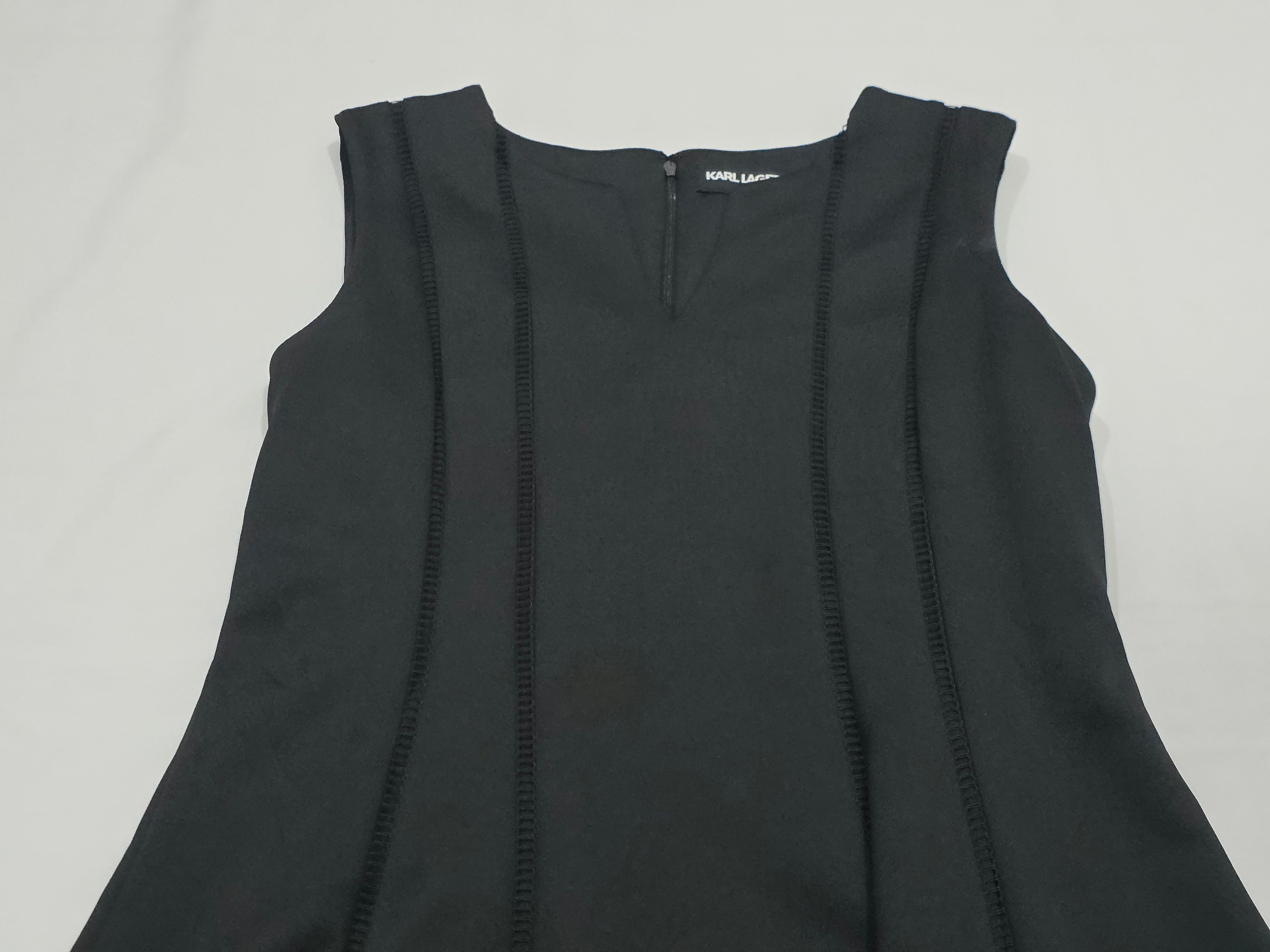 Vestido Karl Lagerfeld Sin Mamgas Talla 12 Color Negro