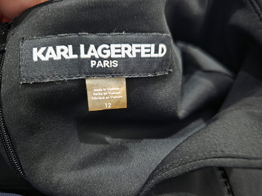 Vestido Karl Lagerfeld Sin Mamgas Talla 12 Color Negro