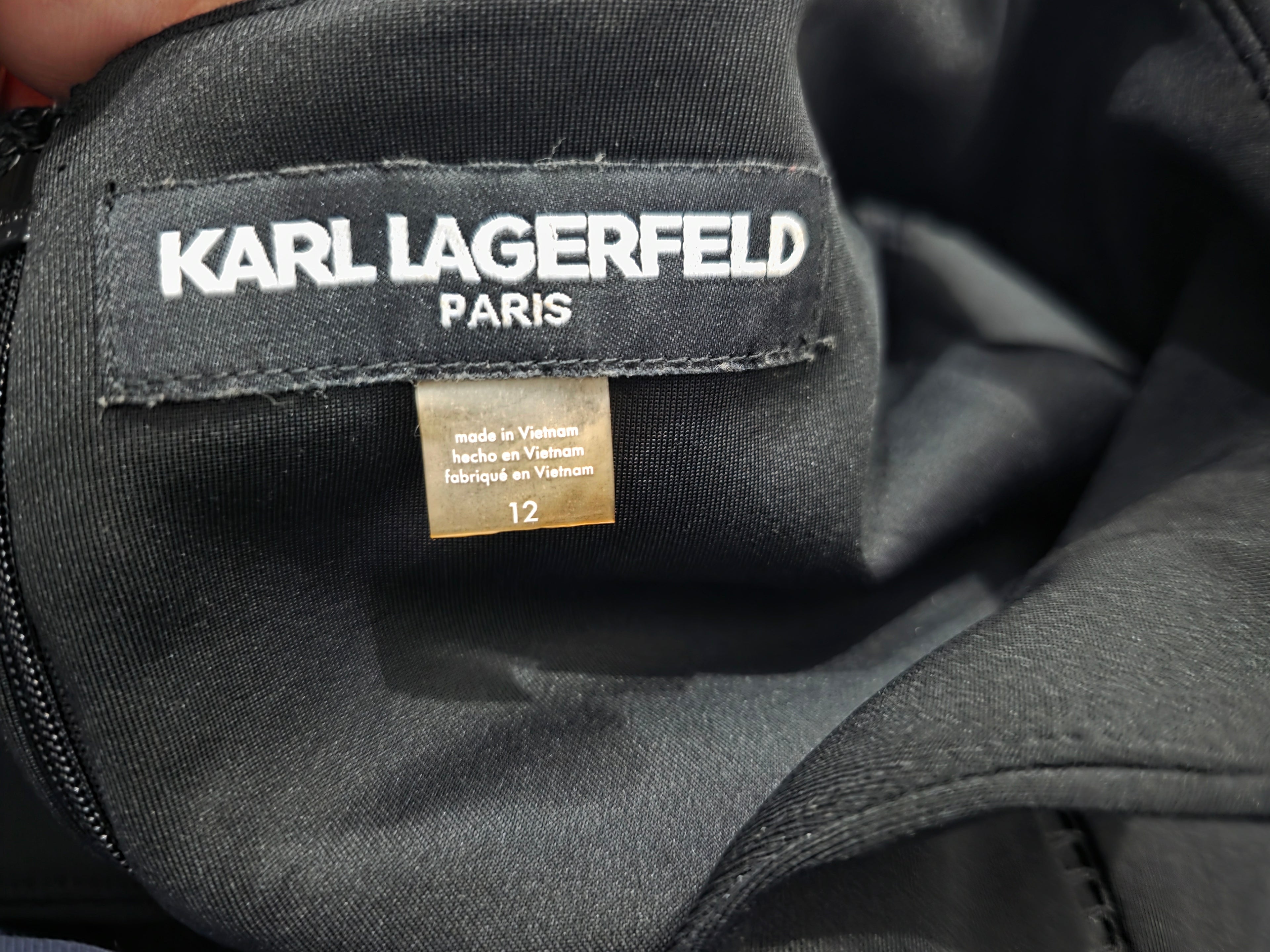 Vestido Karl Lagerfeld Sin Mamgas Talla 12 Color Negro