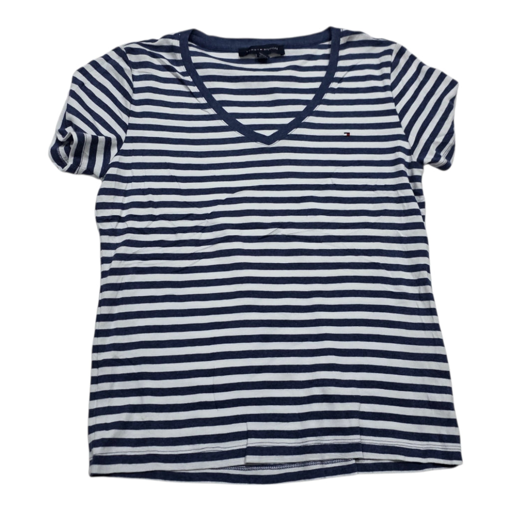 Playera Tommy Hilfiger Mujer Talla Grande Azul/blanco Rayada