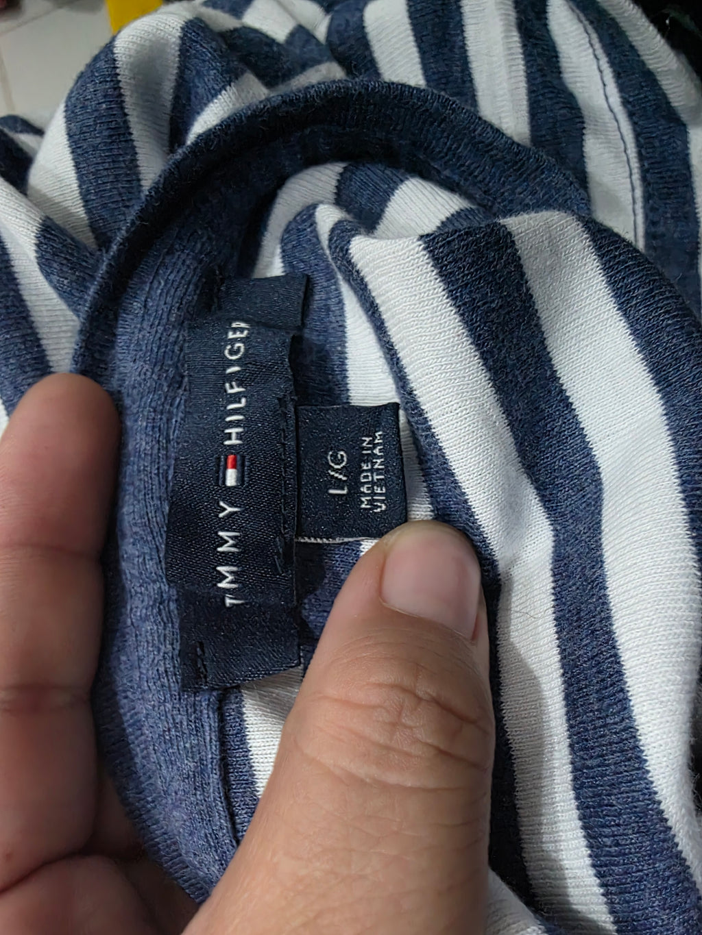 Playera Tommy Hilfiger Mujer Talla Grande Azul/blanco Rayada