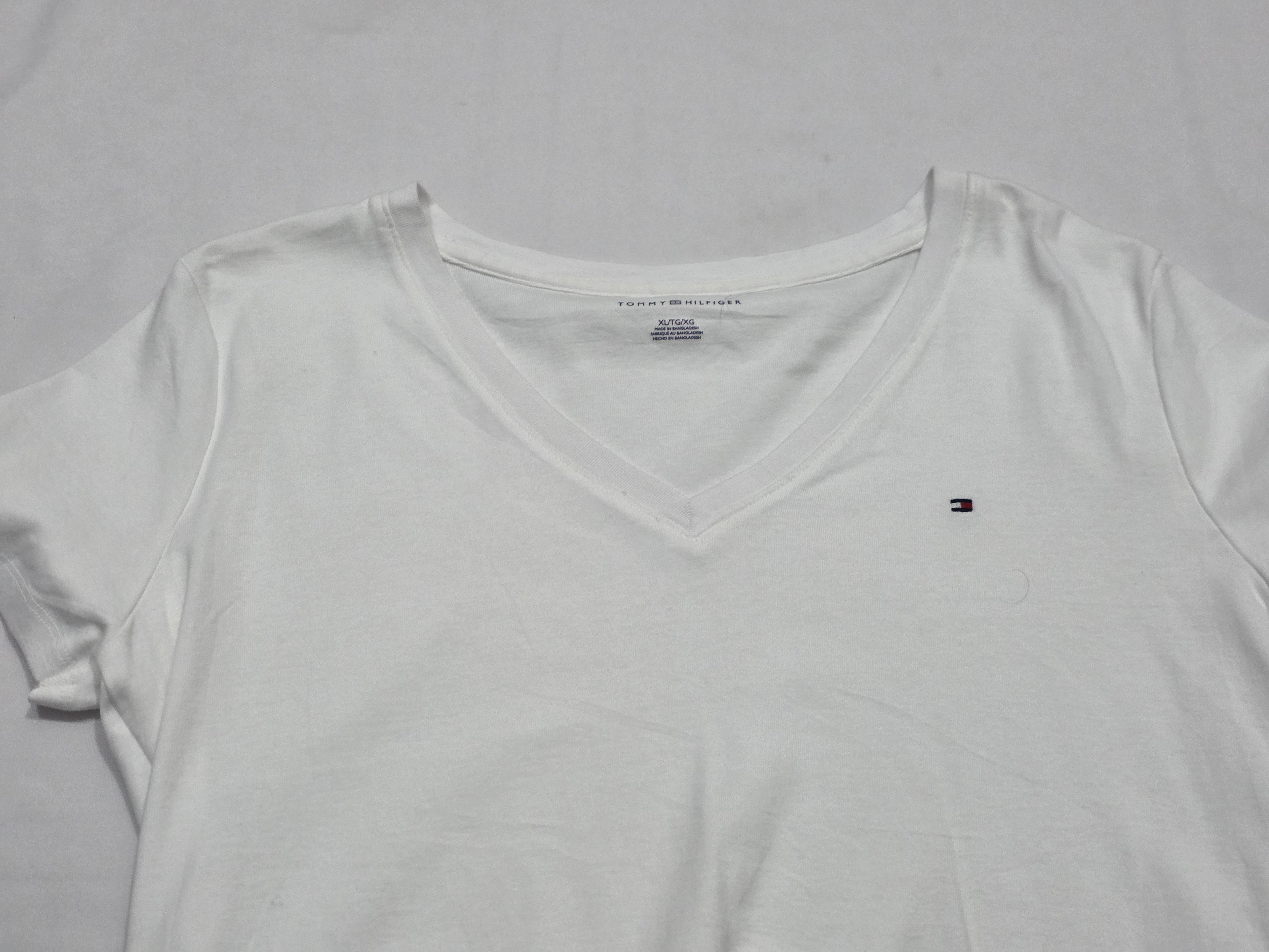 Playera Basica Tommy Hilfiger Extra Grande Blanco Mujer