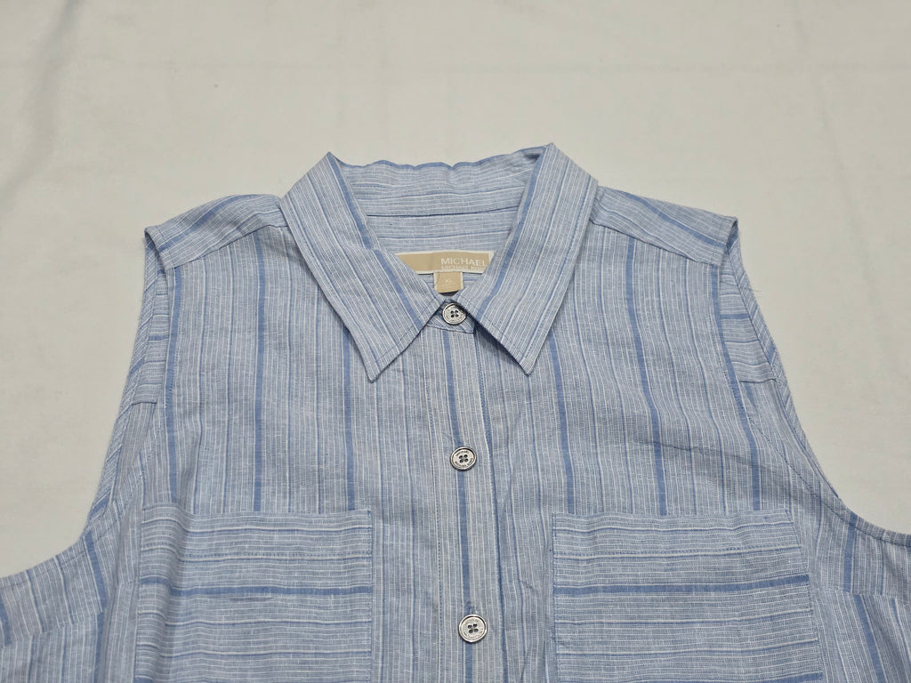 Camisa Ajustable Michael Kors De Mujer Extra Grande Azul