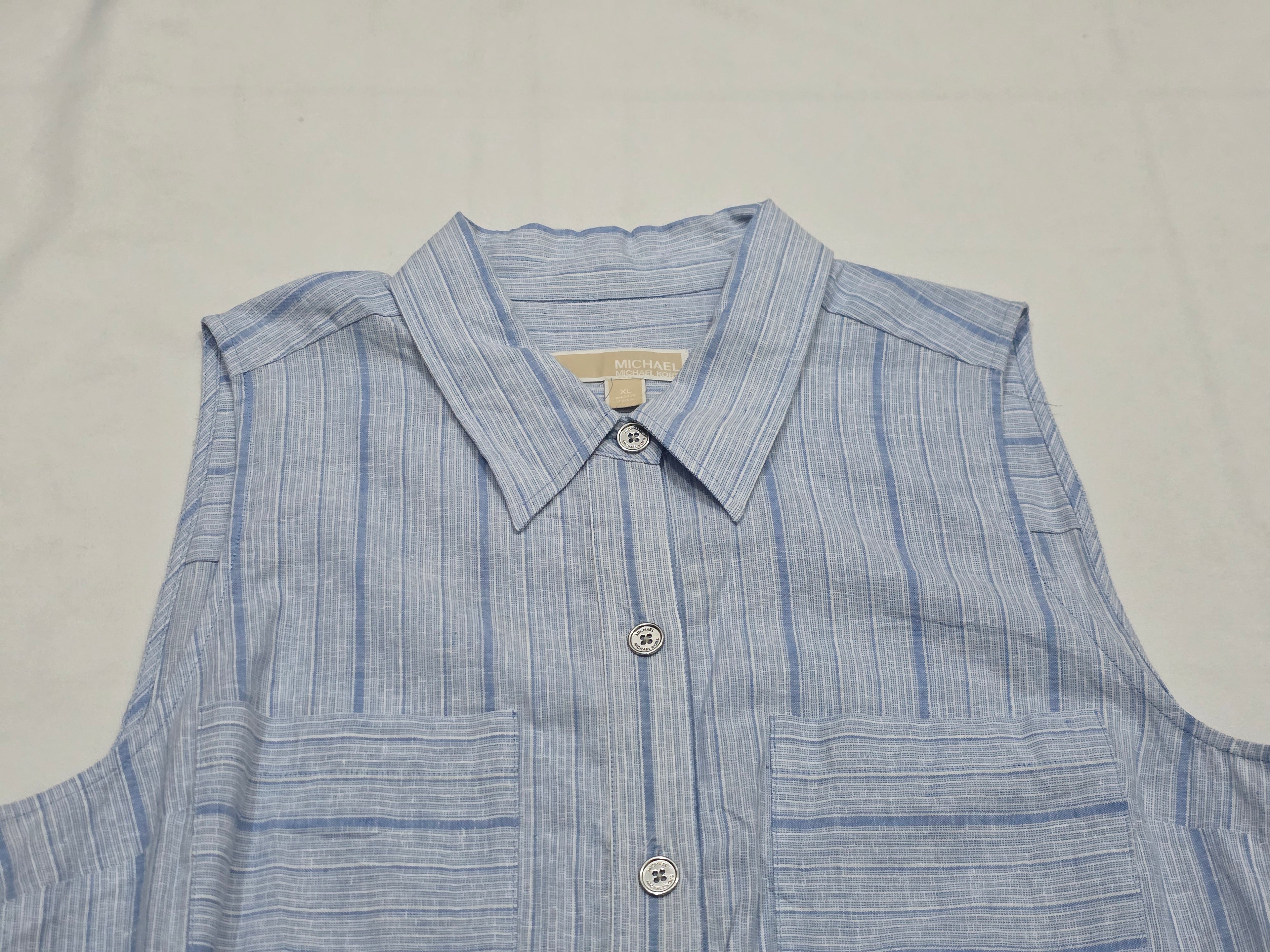 Camisa Ajustable Michael Kors De Mujer Extra Grande Azul