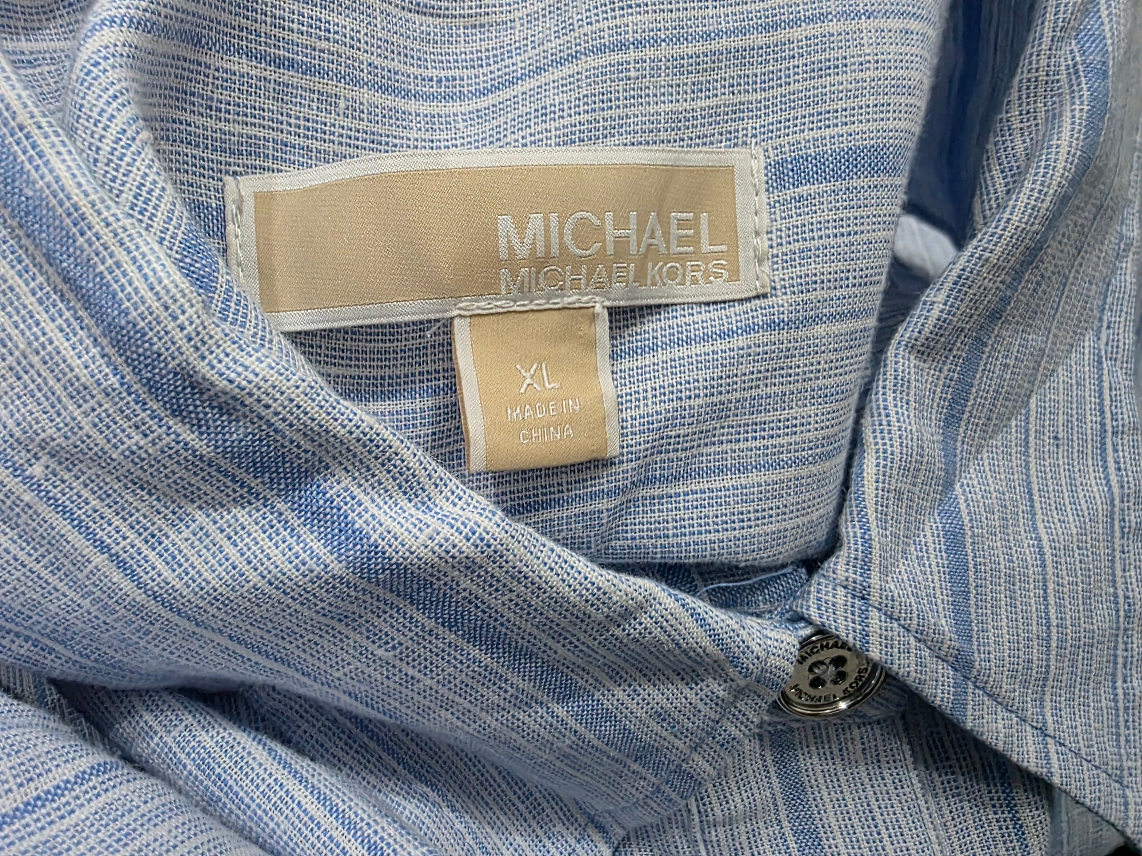 Camisa Ajustable Michael Kors De Mujer Extra Grande Azul