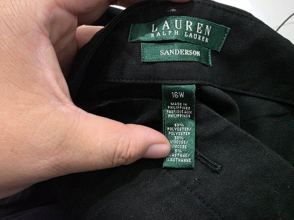 Pantalon Ralph Lauren Vestir Talla 16 Color Negro Sanderson