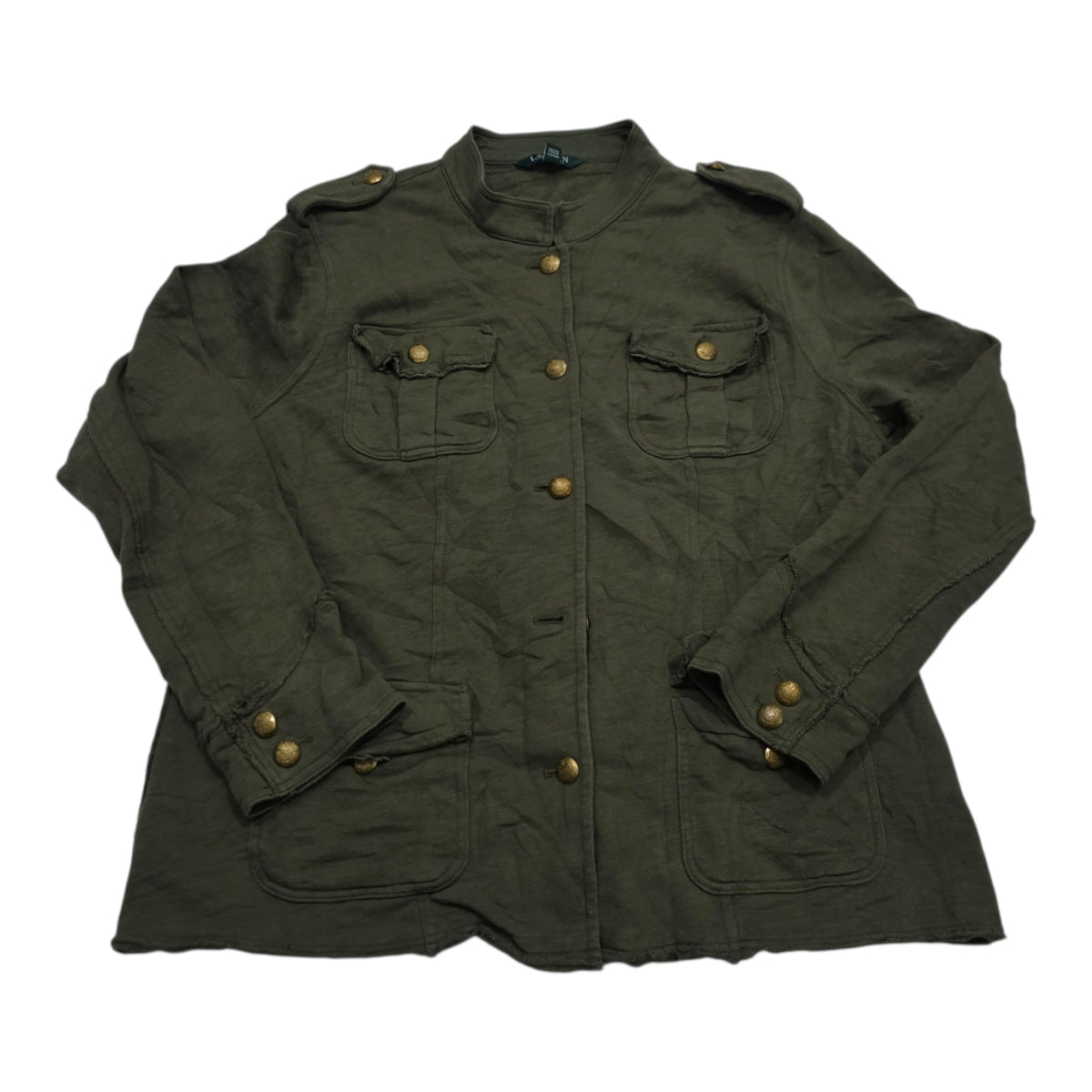 Chamarra Ligera Ralph Lauren Mujer Color Verde Con Botones