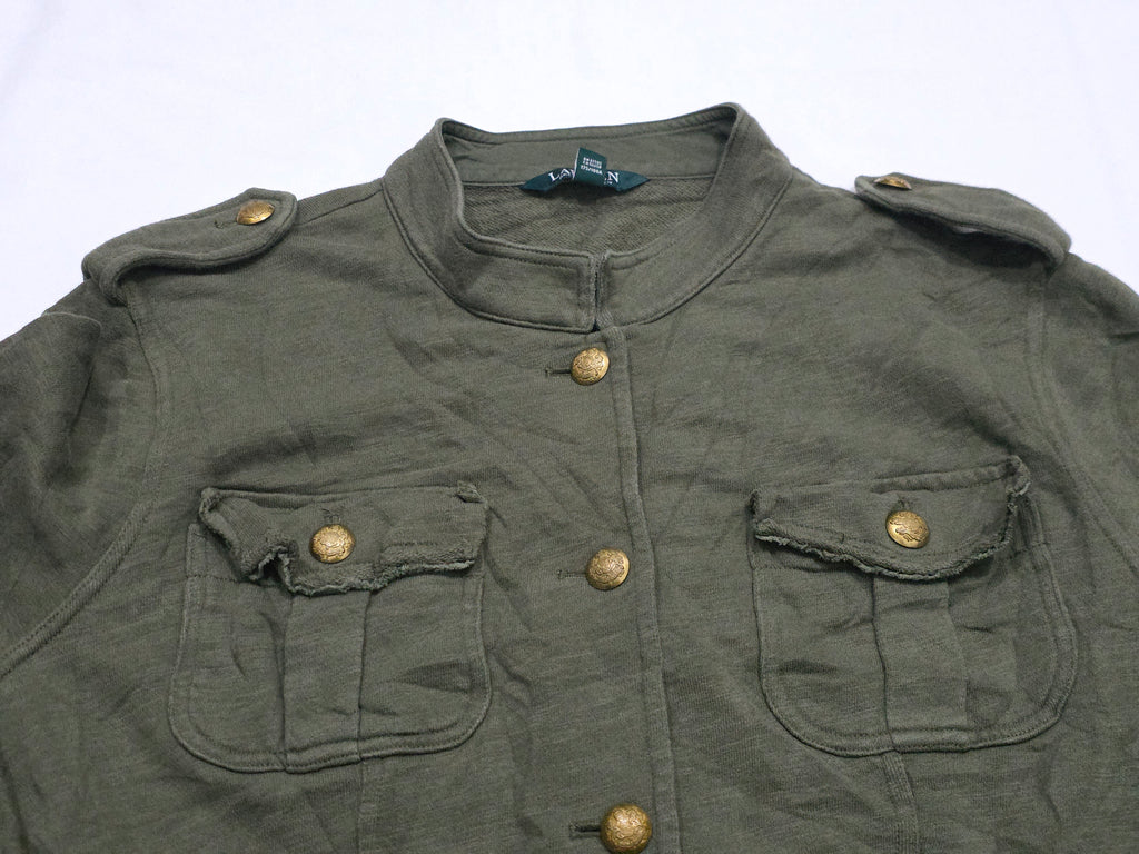Chamarra Ligera Ralph Lauren Mujer Color Verde Con Botones