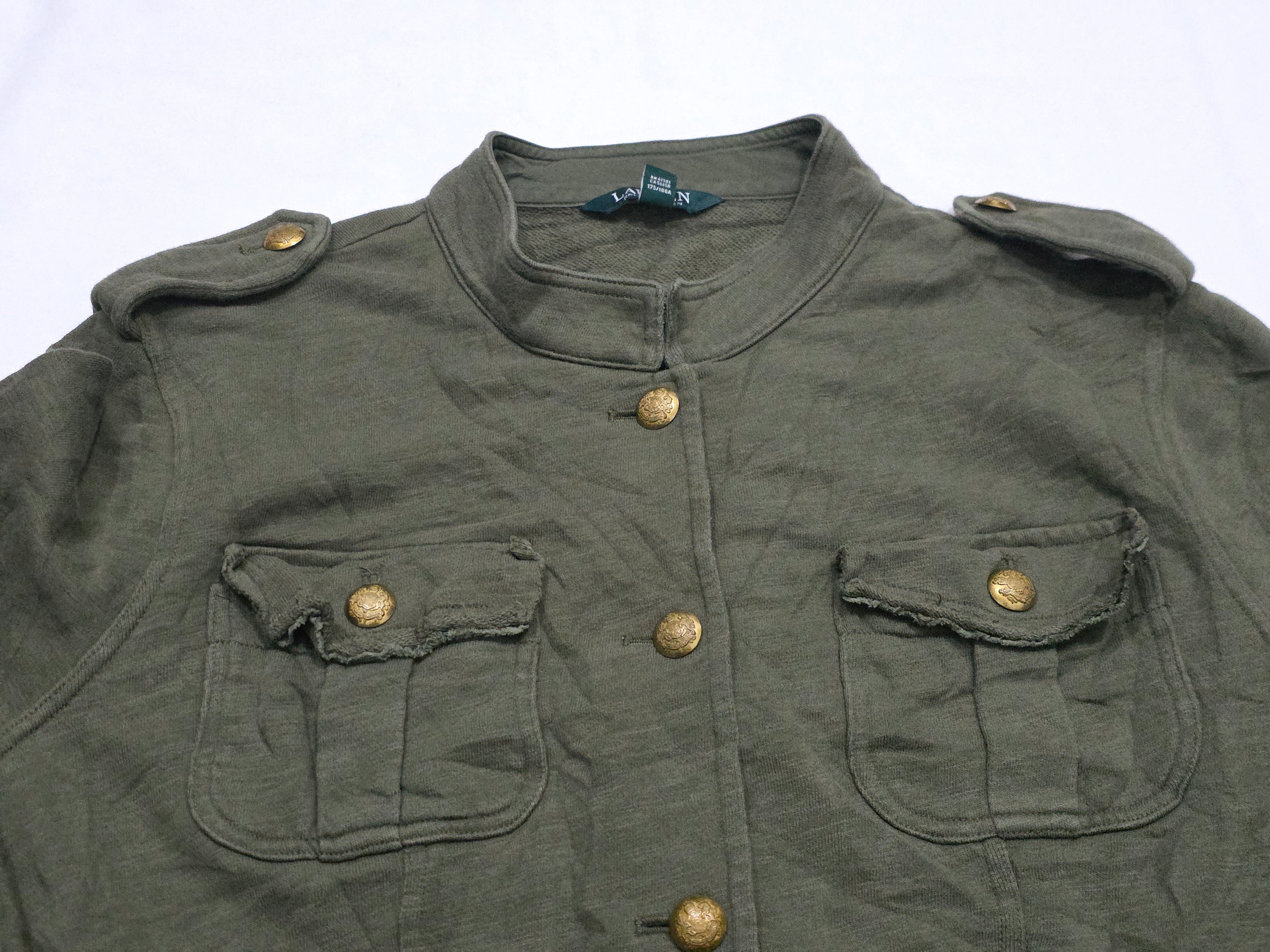 Chamarra Ligera Ralph Lauren Mujer Color Verde Con Botones