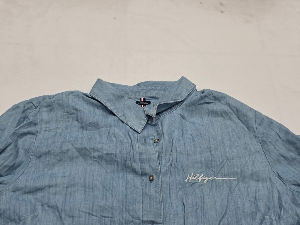 Camisa Mujer Tommy Hilfiger Relaxed Fit Azul Acero Talla Xxl