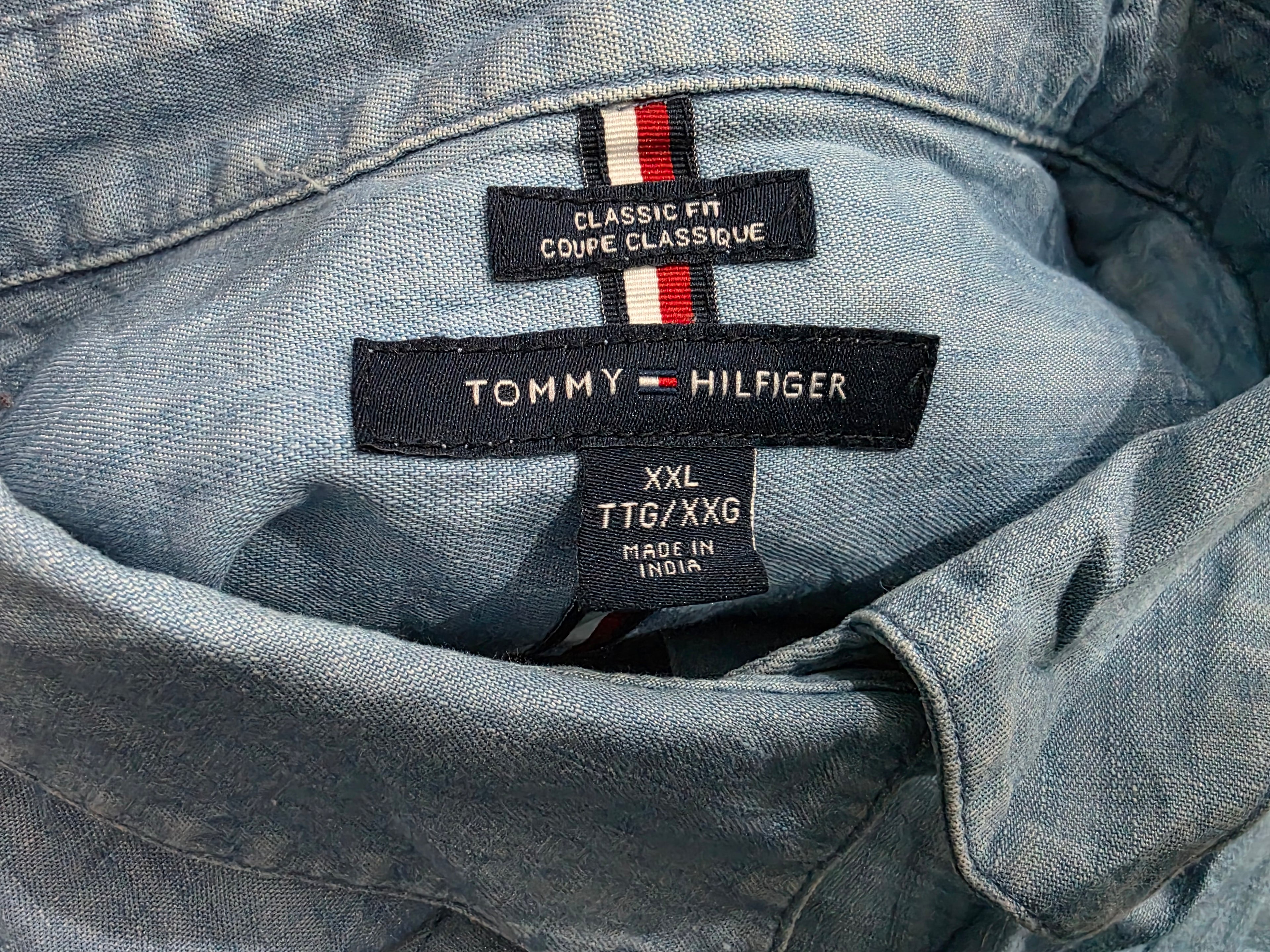 Camisa Mujer Tommy Hilfiger Relaxed Fit Azul Acero Talla Xxl