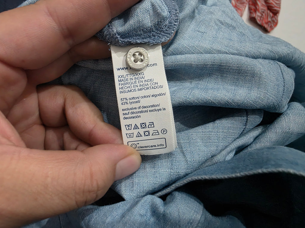 Camisa Mujer Tommy Hilfiger Relaxed Fit Azul Acero Talla Xxl