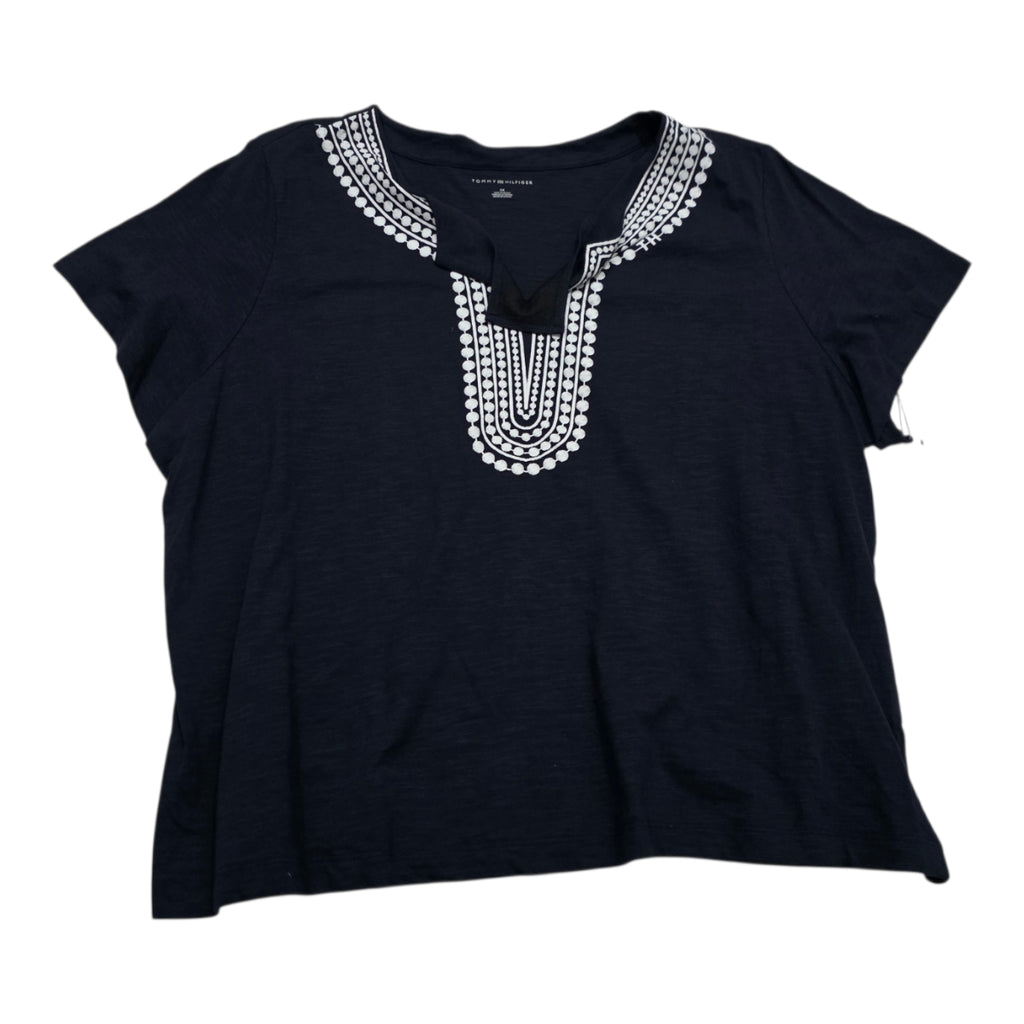 Blusa Tommy Hilfiger De Mujer Talla 2x Azul Con Blanco