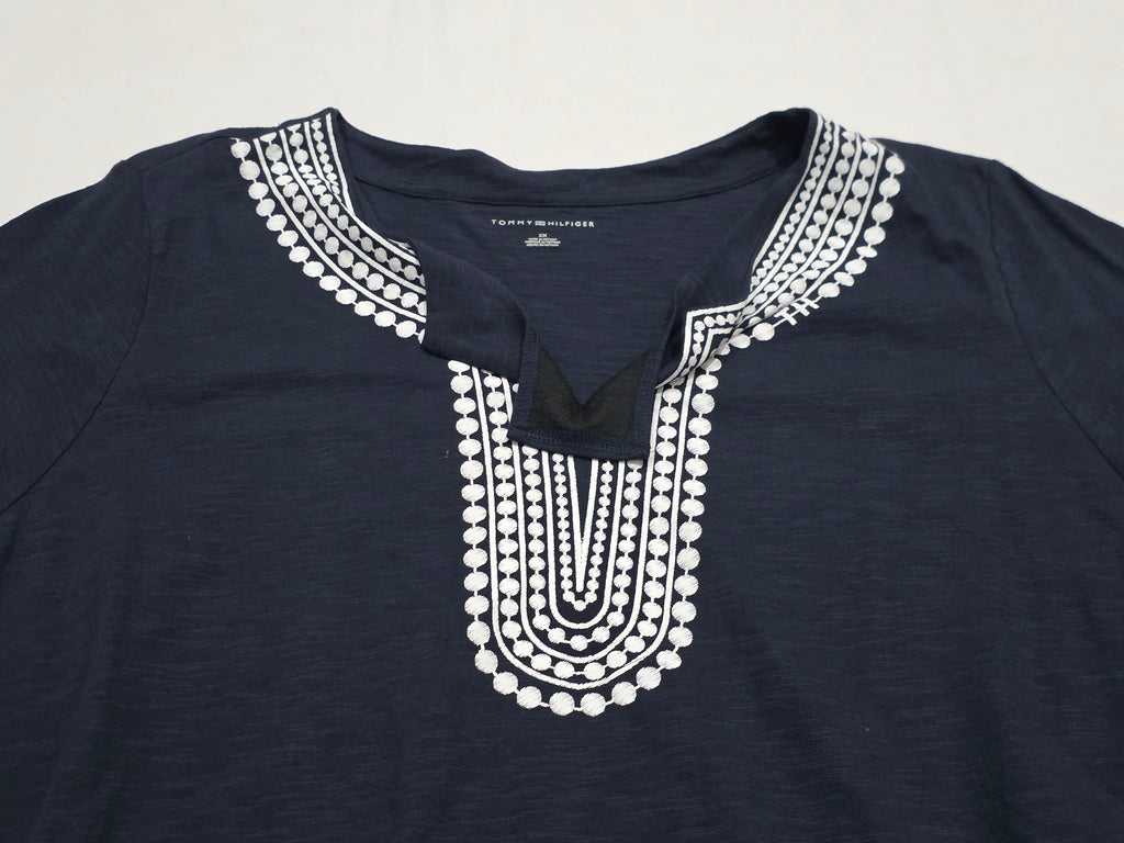 Blusa Tommy Hilfiger De Mujer Talla 2x Azul Con Blanco