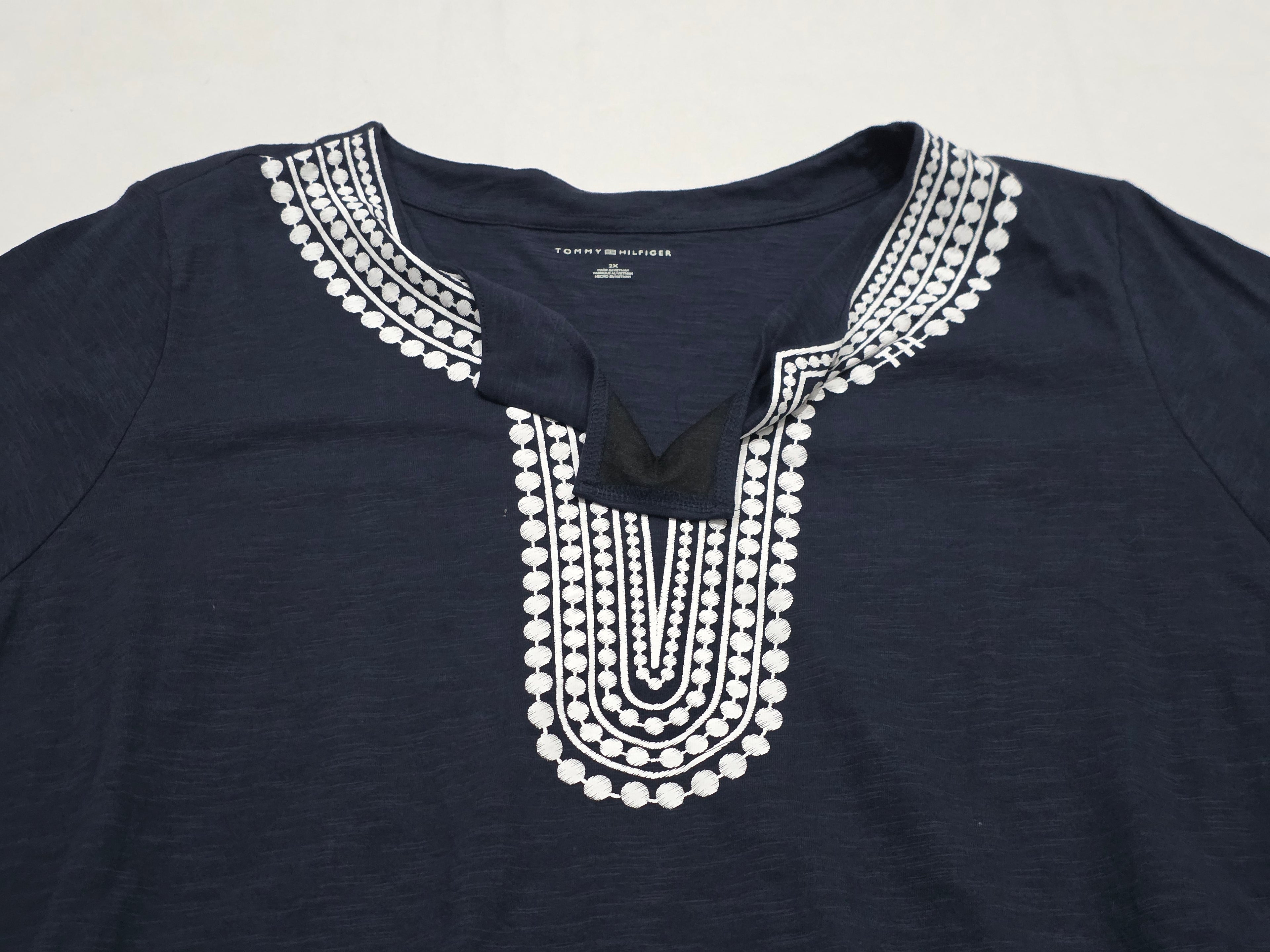 Blusa Tommy Hilfiger De Mujer Talla 2x Azul Con Blanco