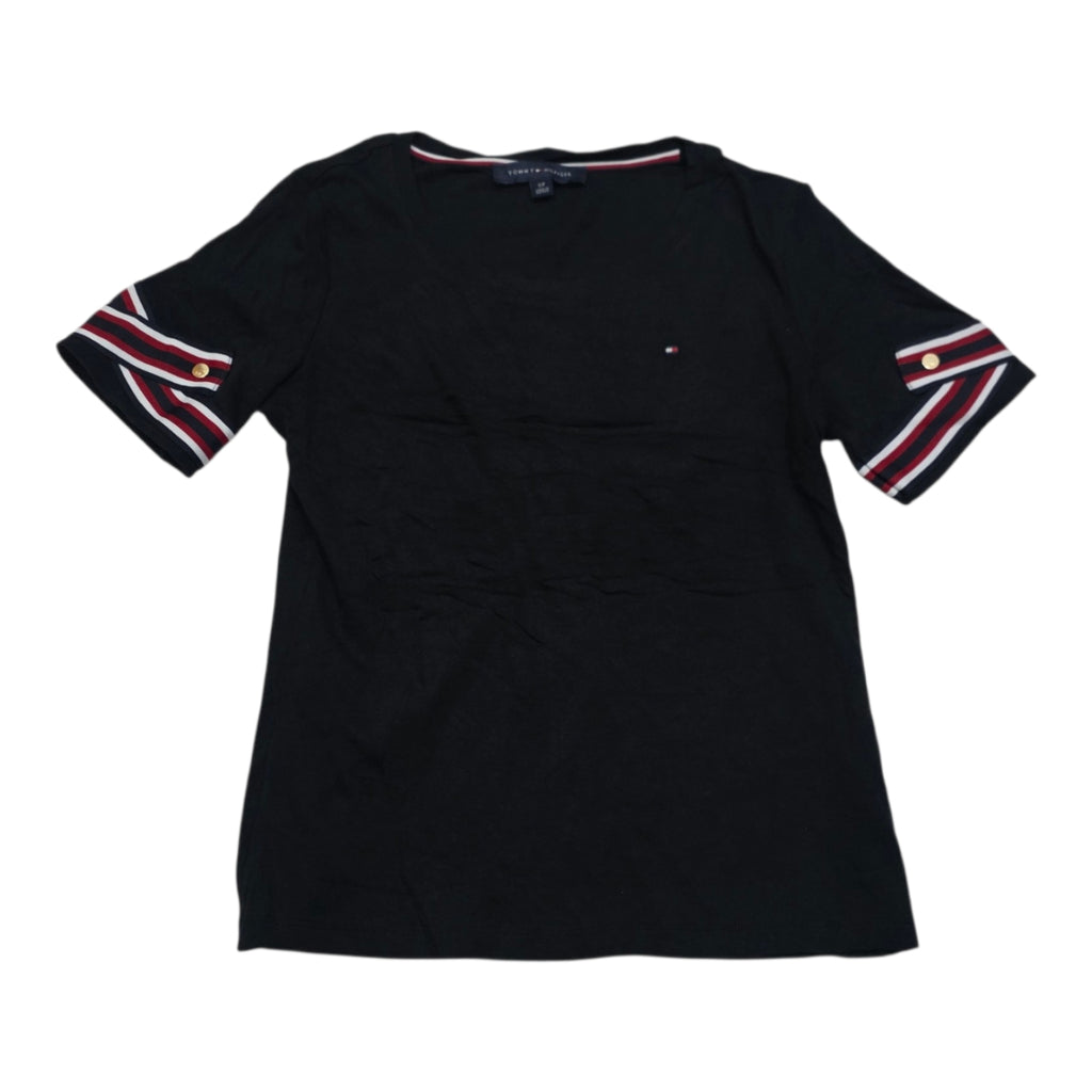 Playera Tommy Hilfiger Mujer Talla Chica Negra Manga Corta