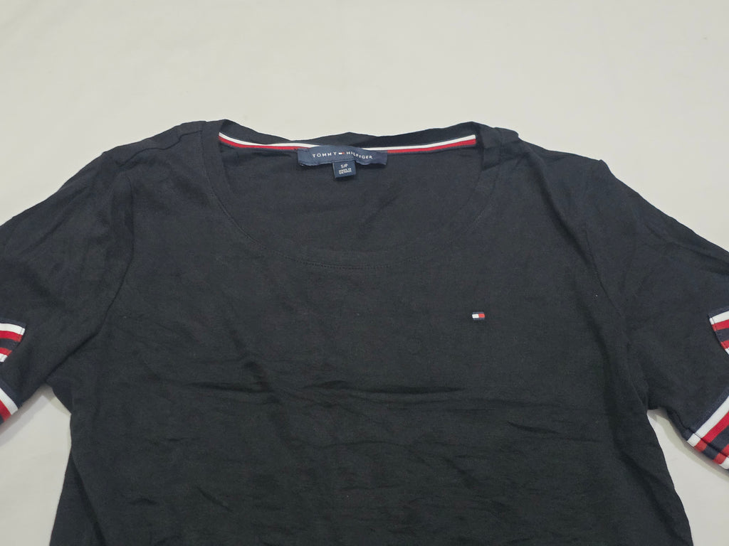 Playera Tommy Hilfiger Mujer Talla Chica Negra Manga Corta