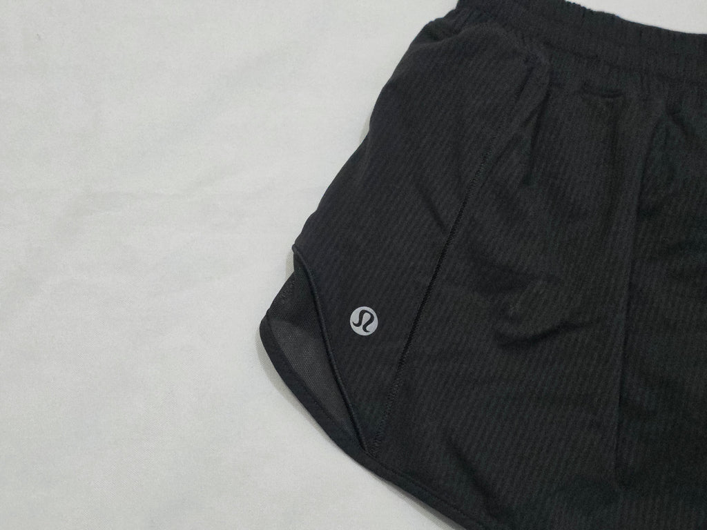 Short Lululemon De Mujer Talla 6 Gris Oscuro Rayado