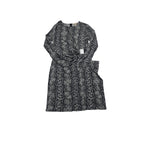 Vestido Michael Kors Grande Animal Print Escote Cruzado Gris