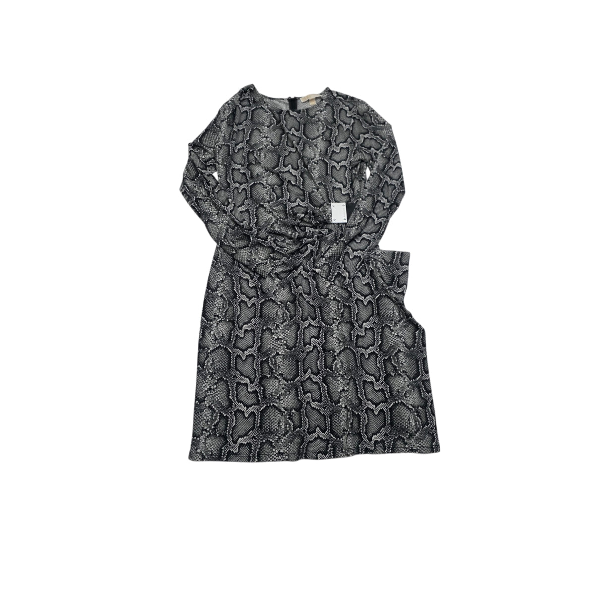 Vestido Michael Kors Grande Animal Print Escote Cruzado Gris
