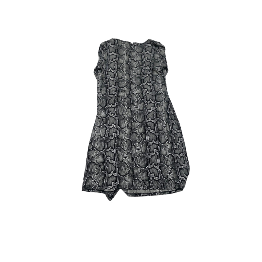Vestido Michael Kors Grande Animal Print Escote Cruzado Gris