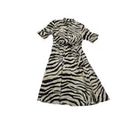 Vestido Camisero Ralph Lauren 14 Lino Animalprint Cafecrema