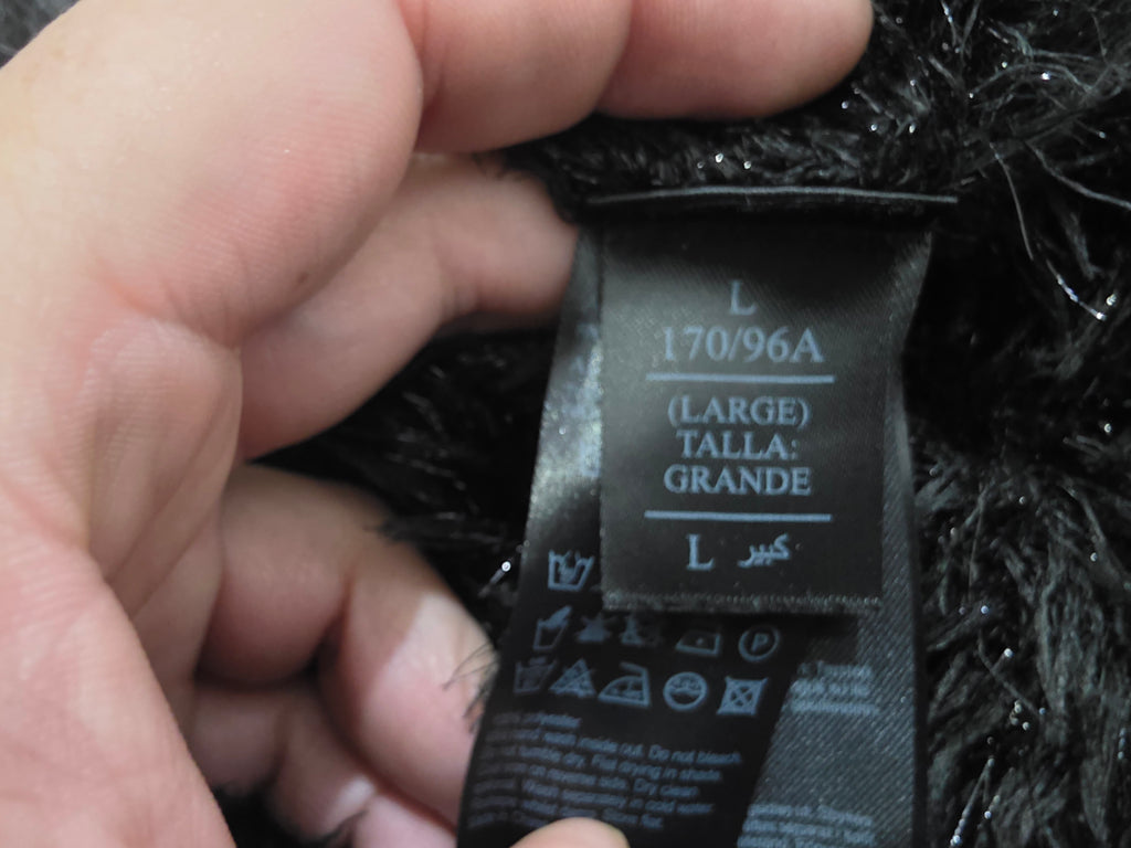 Suéter Peluche Allsaints Negro Con Destellos Talla Grande