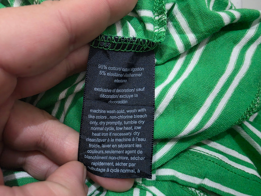 Playera Tommy Hilfiger Verde Rayada Manga Corta Extra Grande