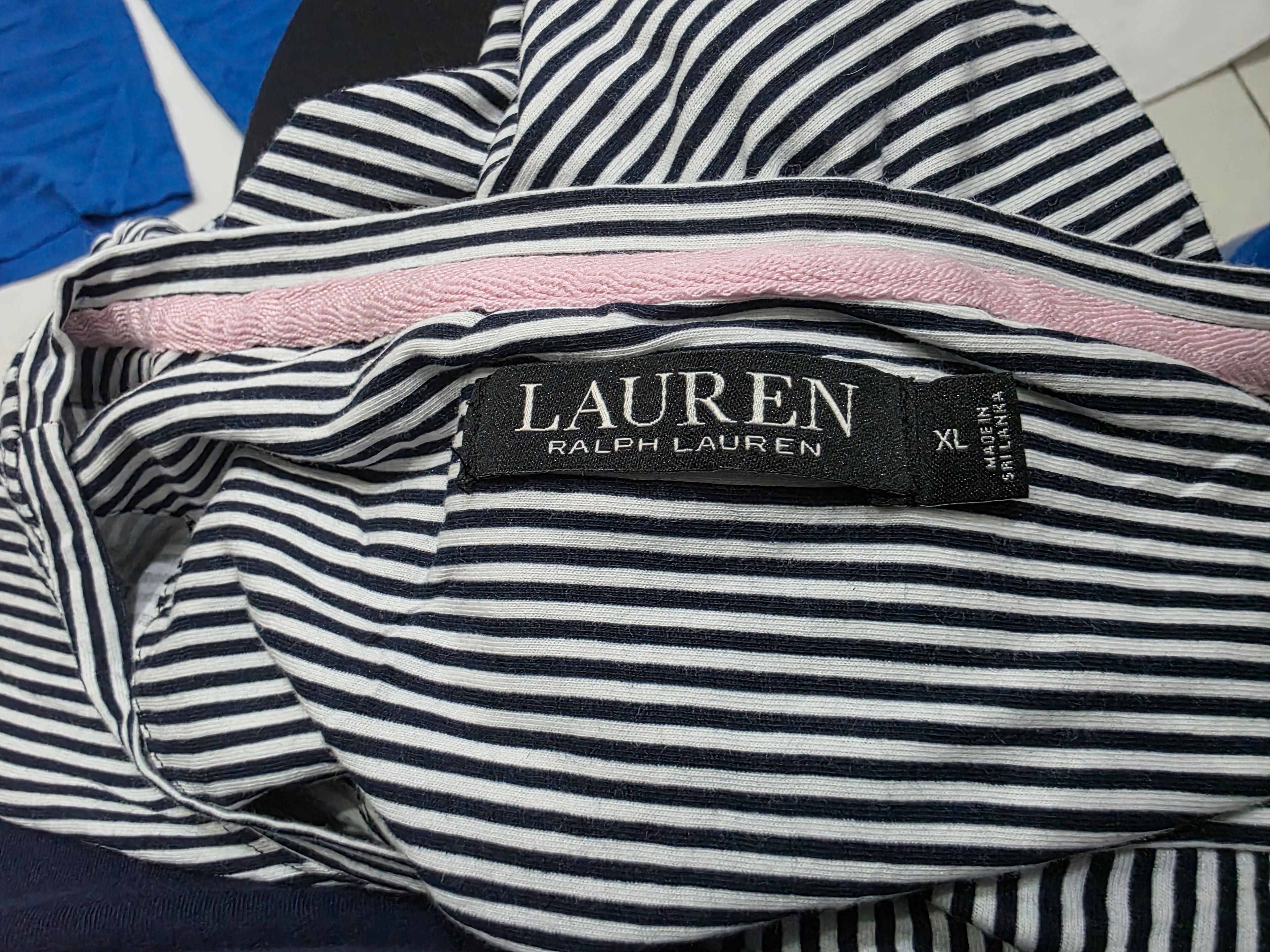 Camison Ralph Lauren Mujer Extra Grande Rayado Azul/blanco