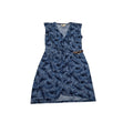 Vestido Michael Kors Escote Cruzado Azul Grande Con Figuras