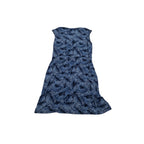 Vestido Michael Kors Escote Cruzado Azul Grande Con Figuras