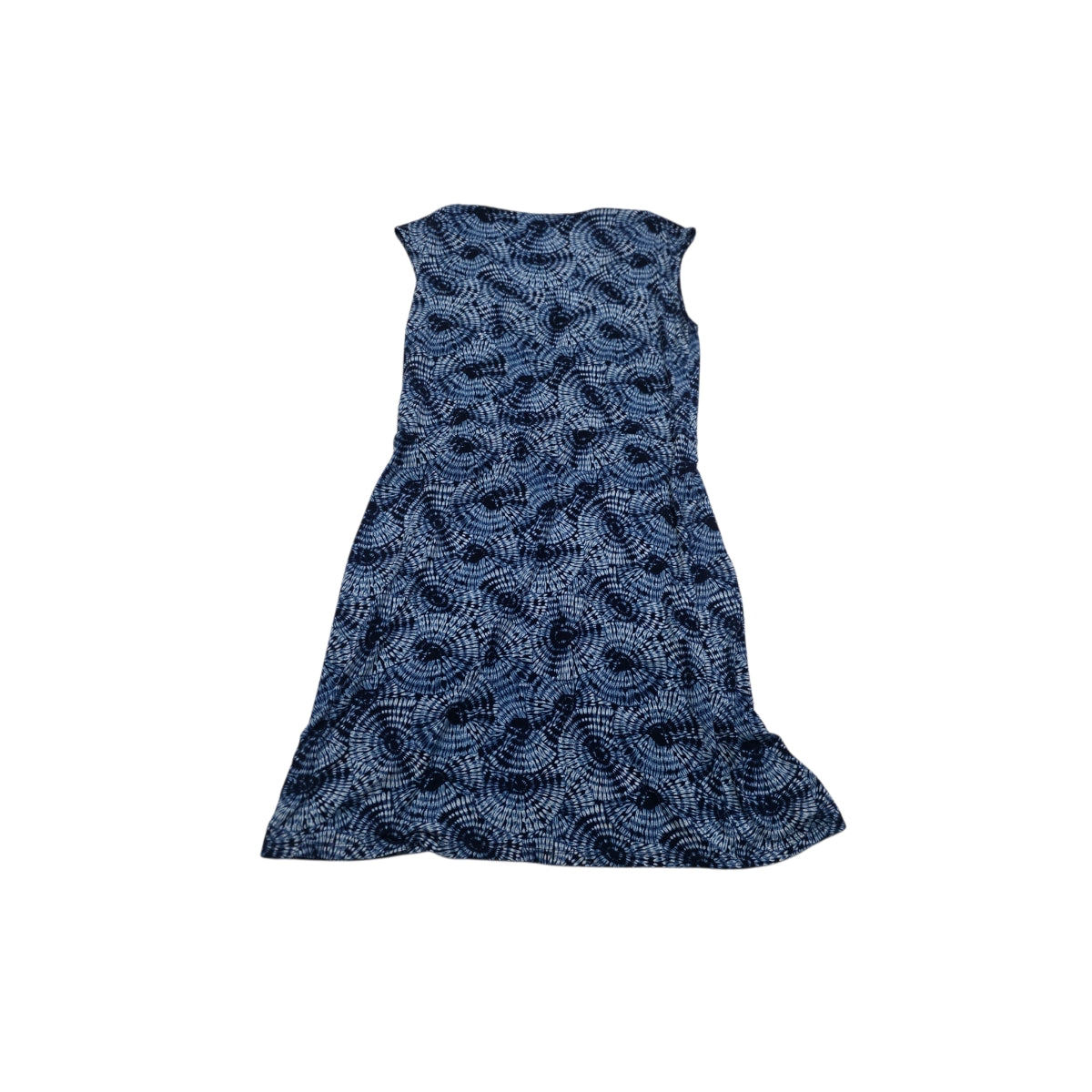 Vestido Michael Kors Escote Cruzado Azul Grande Con Figuras