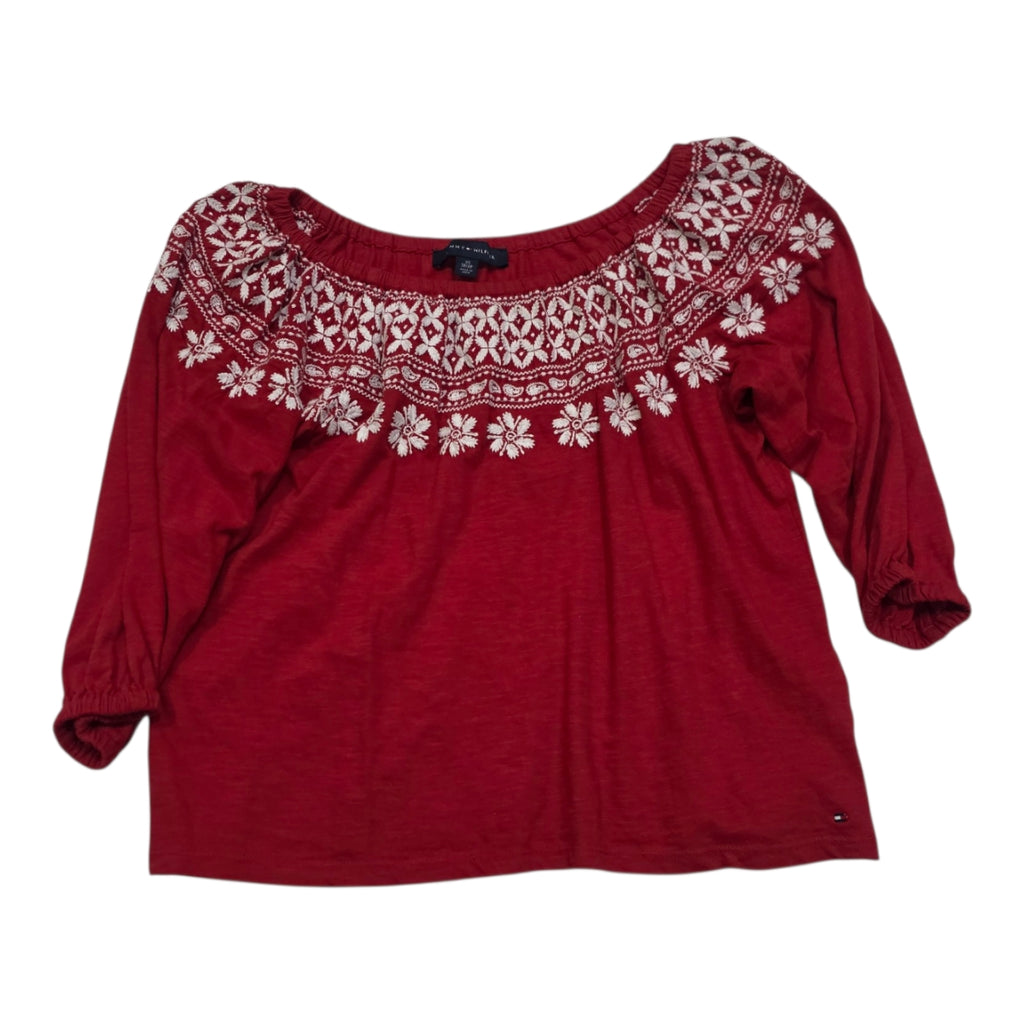 Blusa Campesina Tommy Hilfiger Mujer Extra Chica Rojablanco