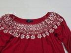 Blusa Campesina Tommy Hilfiger Mujer Extra Chica Rojablanco