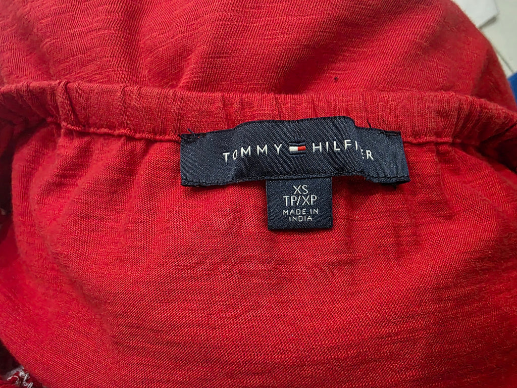 Blusa Campesina Tommy Hilfiger Mujer Extra Chica Rojablanco