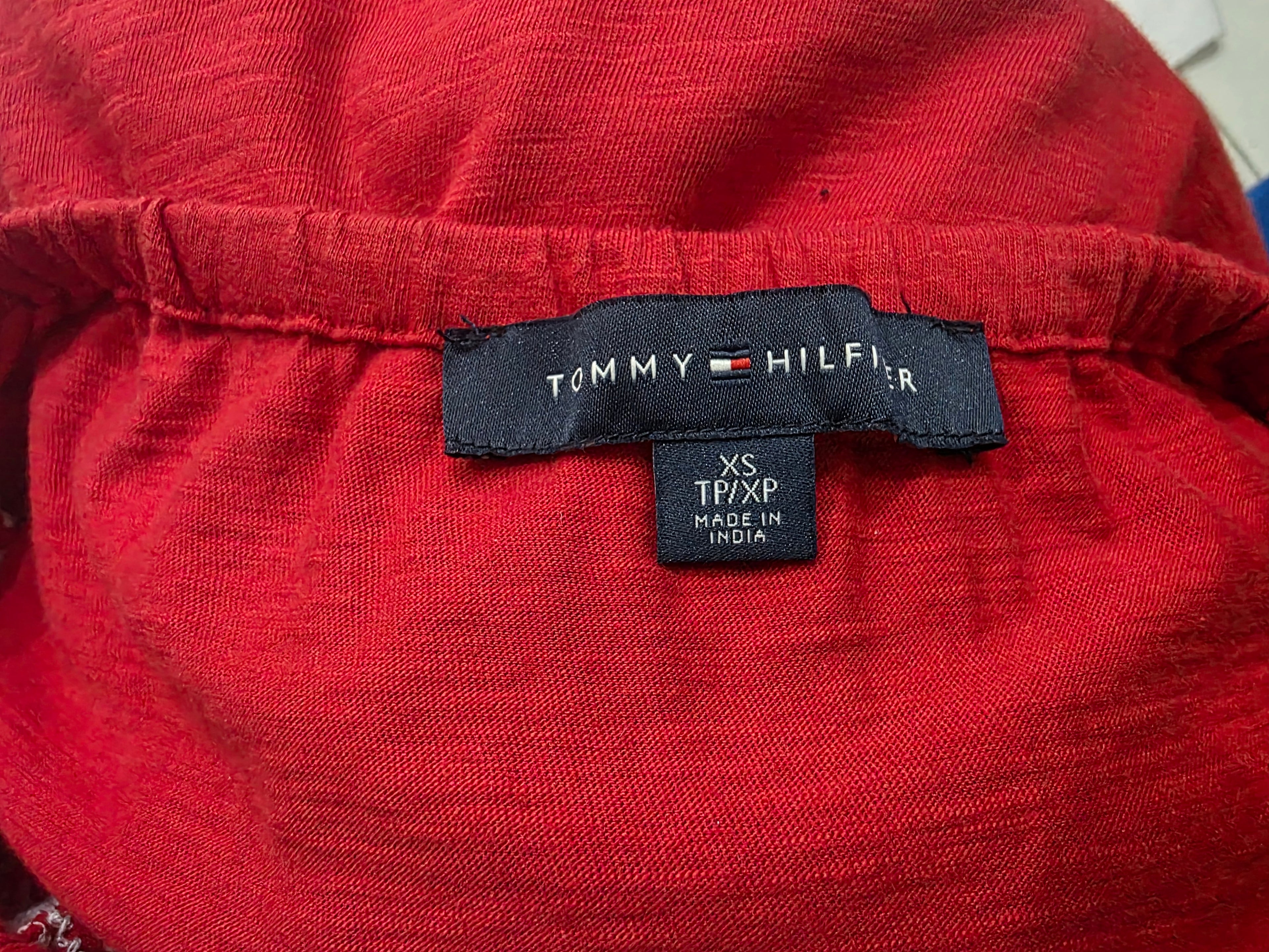 Blusa Campesina Tommy Hilfiger Mujer Extra Chica Rojablanco