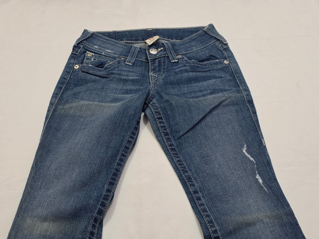 Pantalon True Religion Talla 25 Boot Cut De Mezclilla Azul
