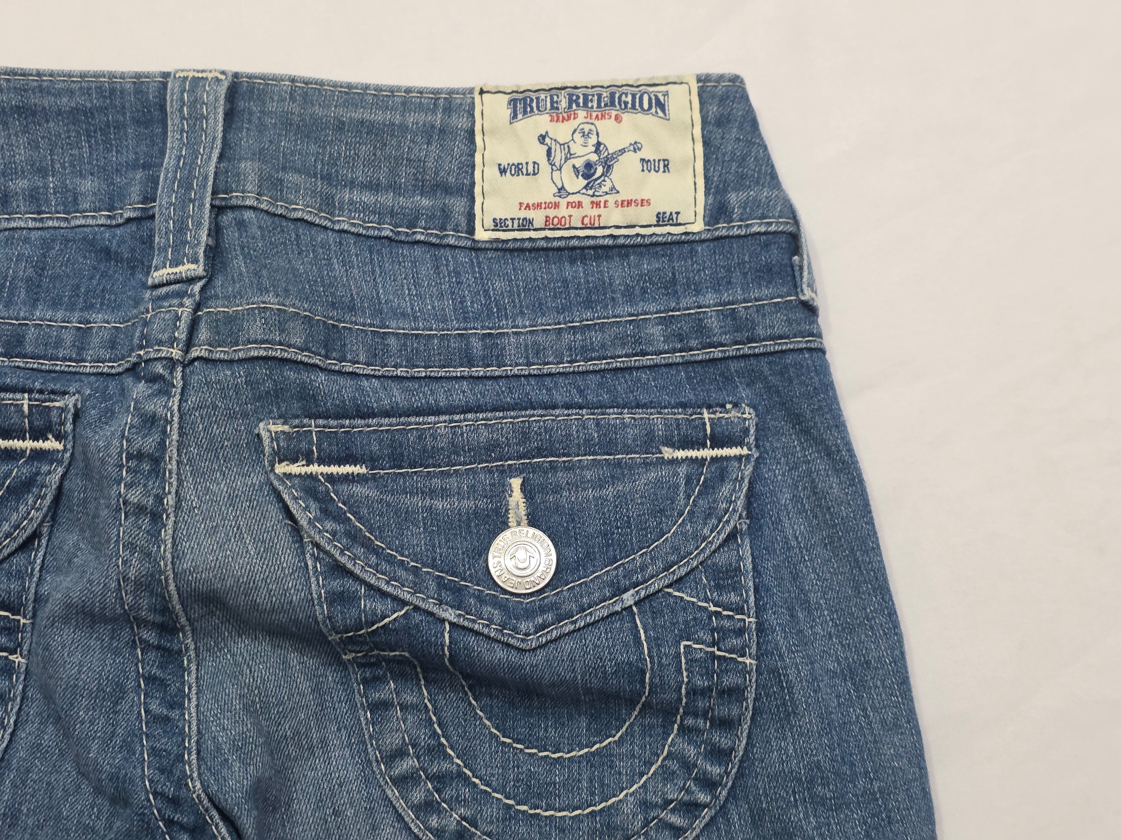 Pantalon True Religion Talla 25 Boot Cut De Mezclilla Azul