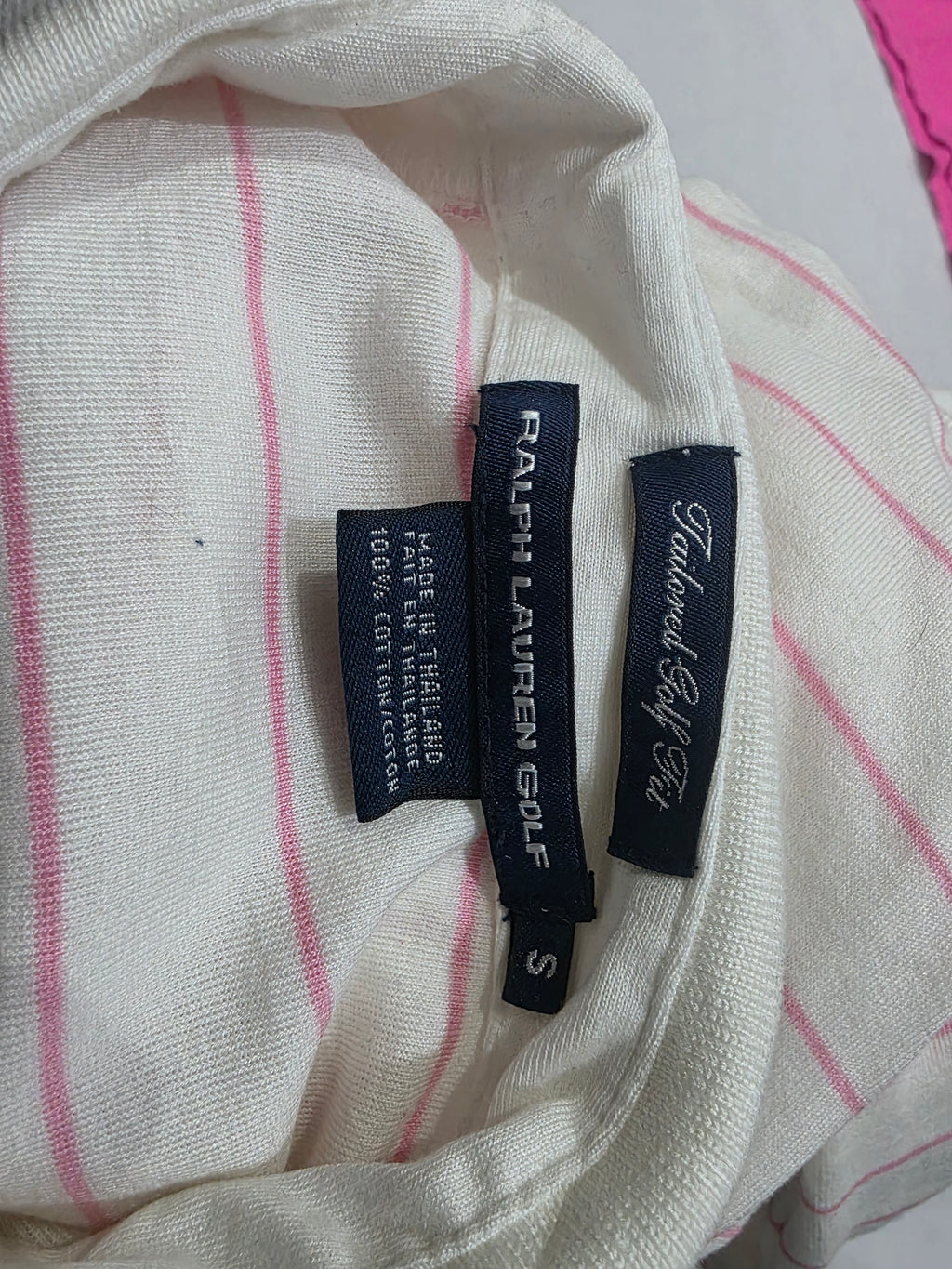 Playera Ralph Lauren Golf Blanca Con Lineas Talla Chica