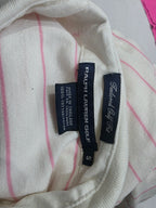 Playera Ralph Lauren Golf Blanca Con Lineas Talla Chica