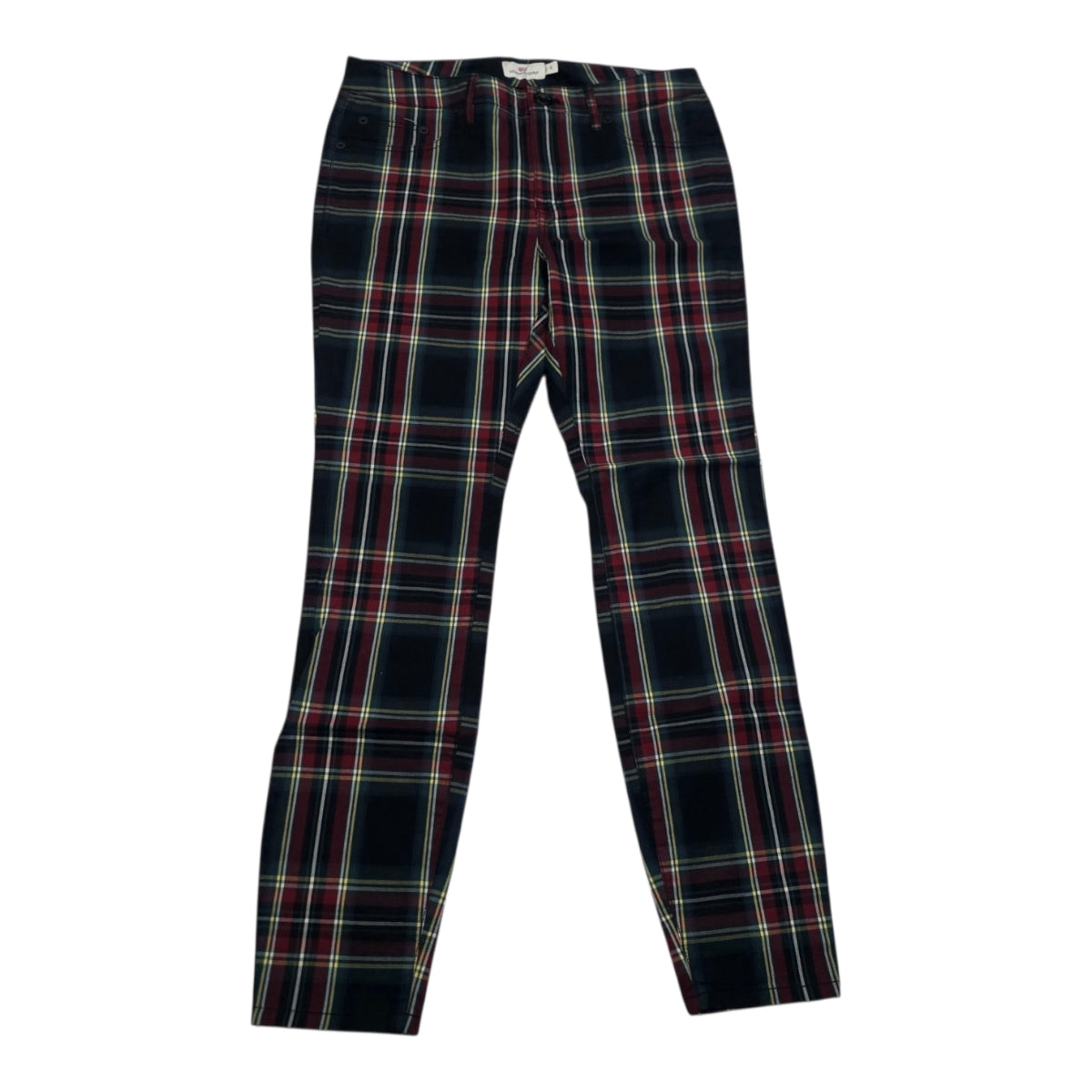 Pantalon Vineyard Vines Talla 6 Skinny Azul/rojo A Cuadros