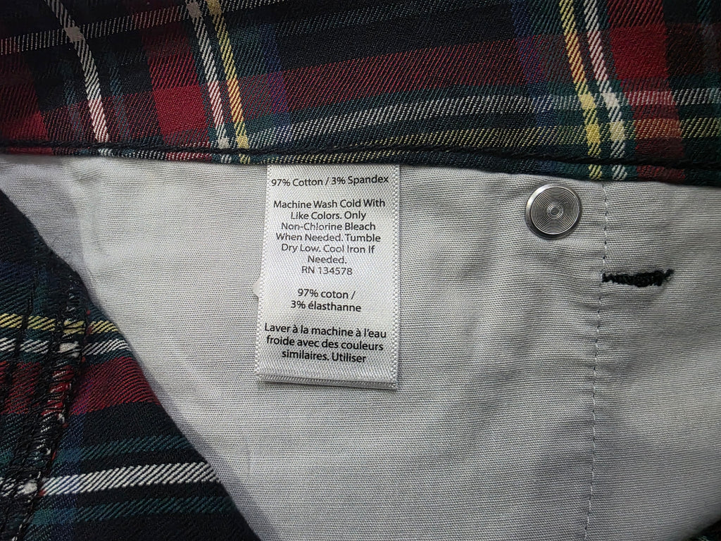 Pantalon Vineyard Vines Talla 6 Skinny Azul/rojo A Cuadros