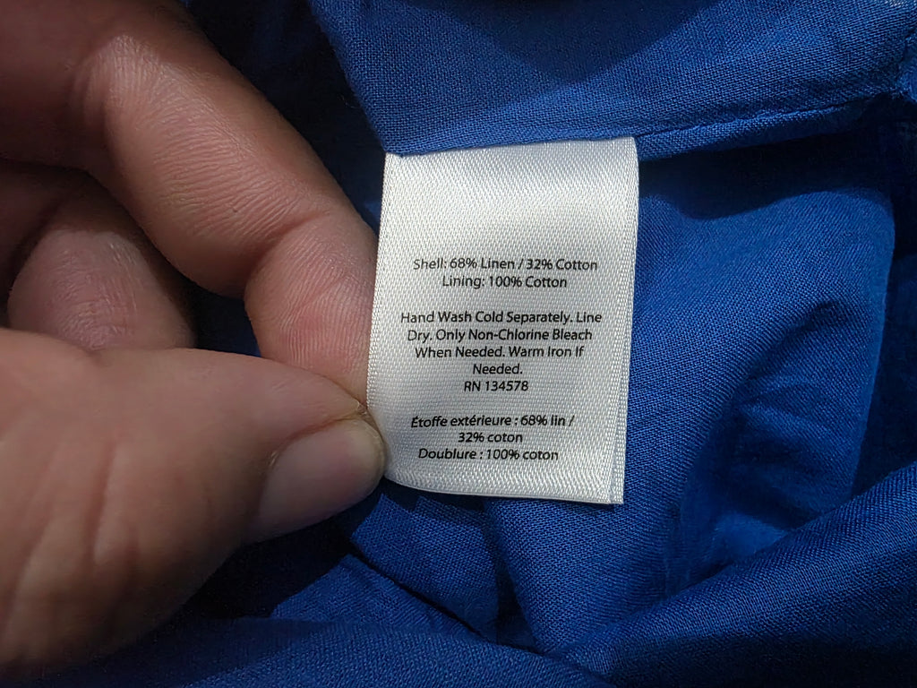 Vestido Vineyard Vines Azul De Lino Talla 4 De Tirantes