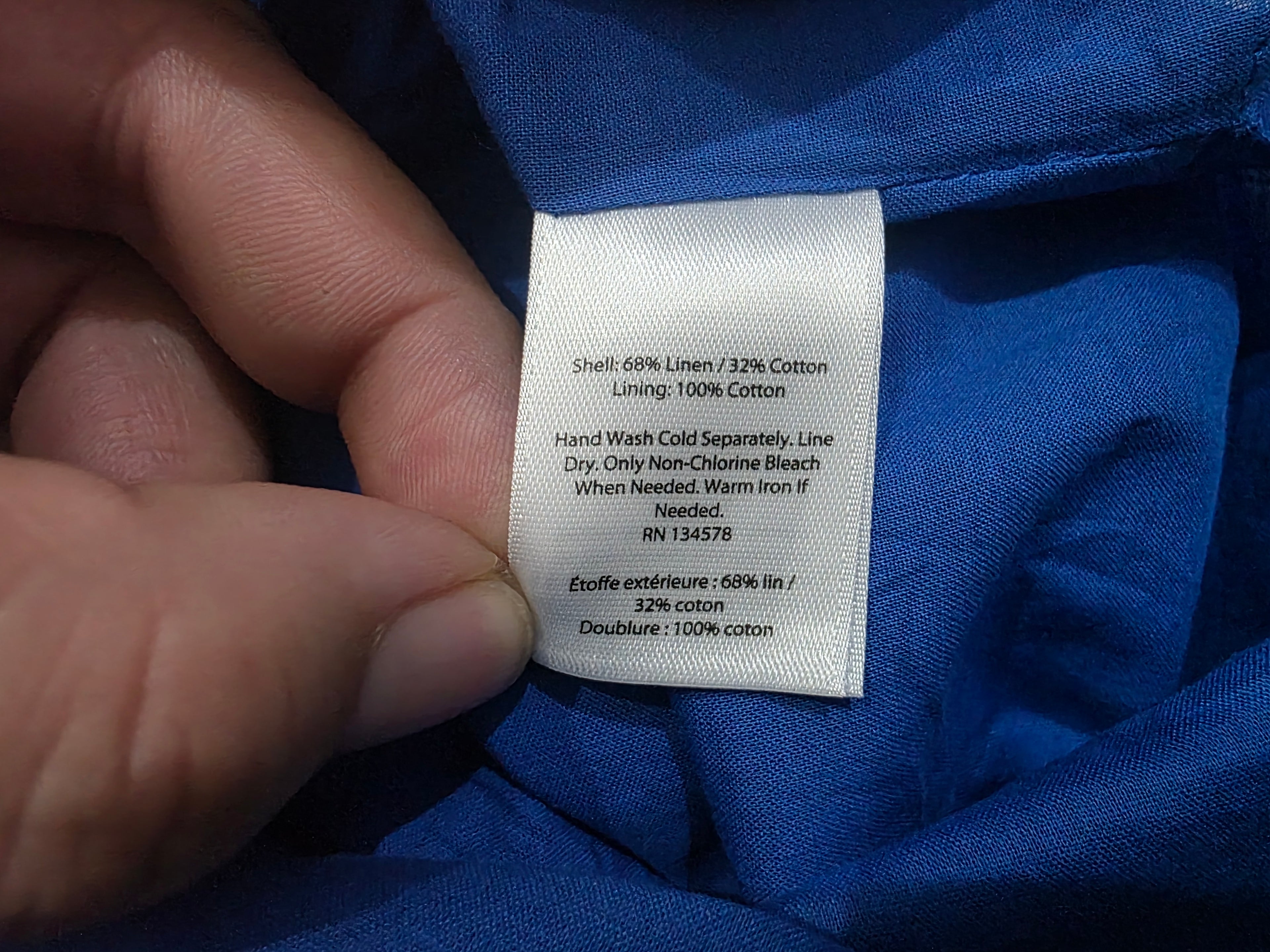 Vestido Vineyard Vines Azul De Lino Talla 4 De Tirantes