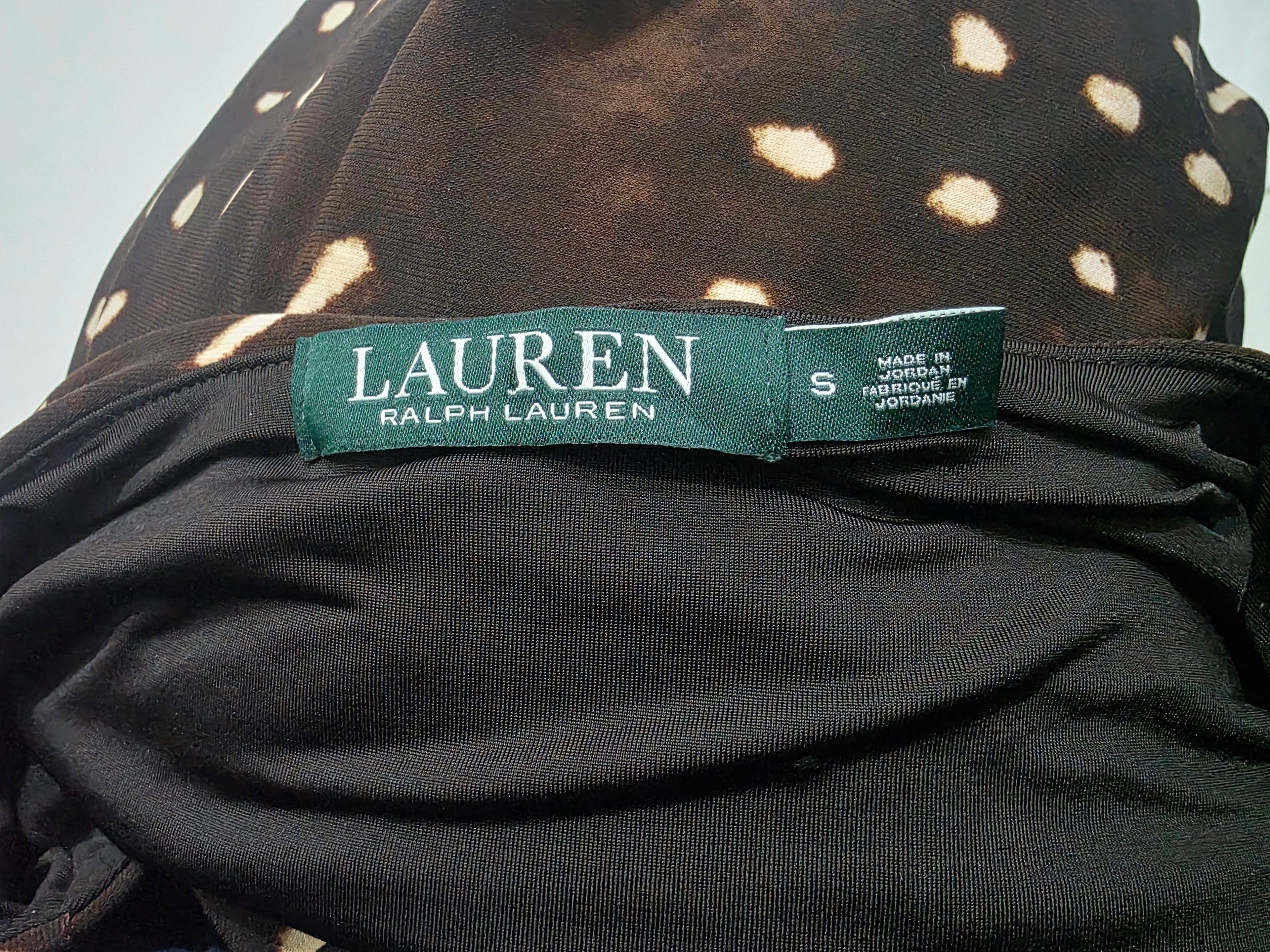Vestido Ralph Lauren De Mujer Talla Chica Cafe Manga Corta