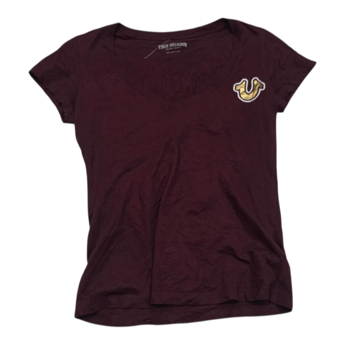 Playera True Religion De Mujer Chica Color Vino Manga Corta