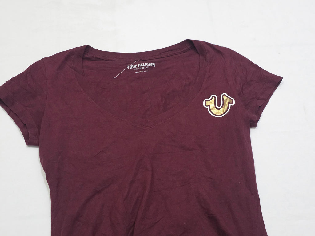 Playera True Religion De Mujer Chica Color Vino Manga Corta